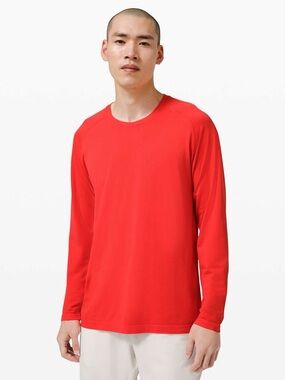 Lululemon Men’s Large Metal Vent Tech Long Sleeve 2.0 Pink Punch Color